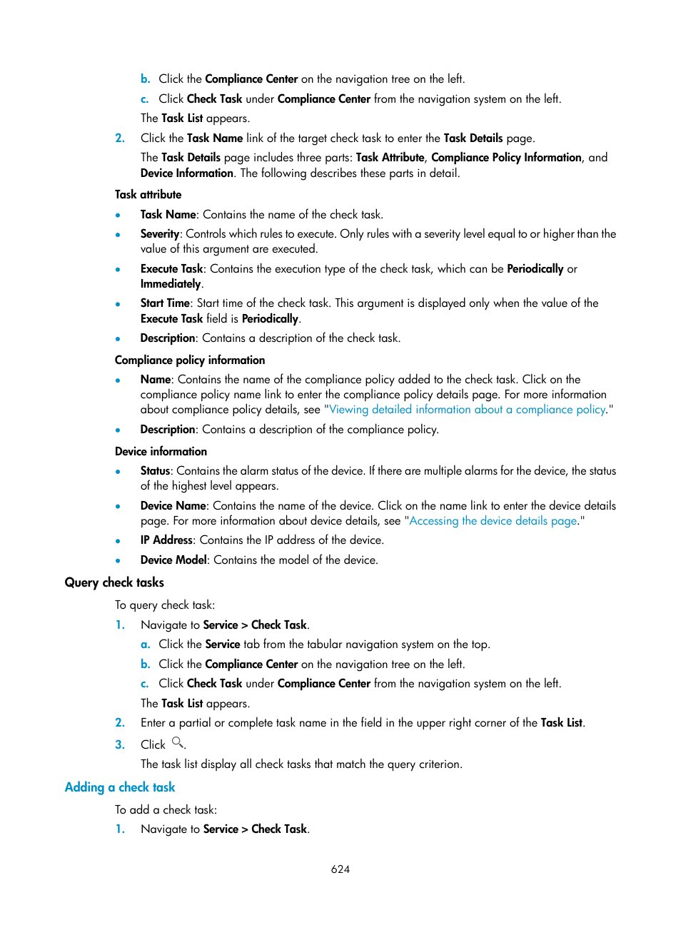 Adding a check task | H3C Technologies H3C Intelligent Management Center User Manual | Page 638 / 1065