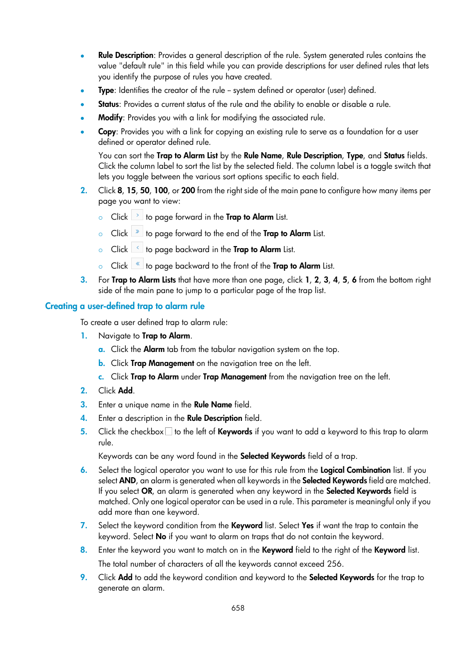 Creating a user-defined trap to alarm rule | H3C Technologies H3C Intelligent Management Center User Manual | Page 672 / 1065