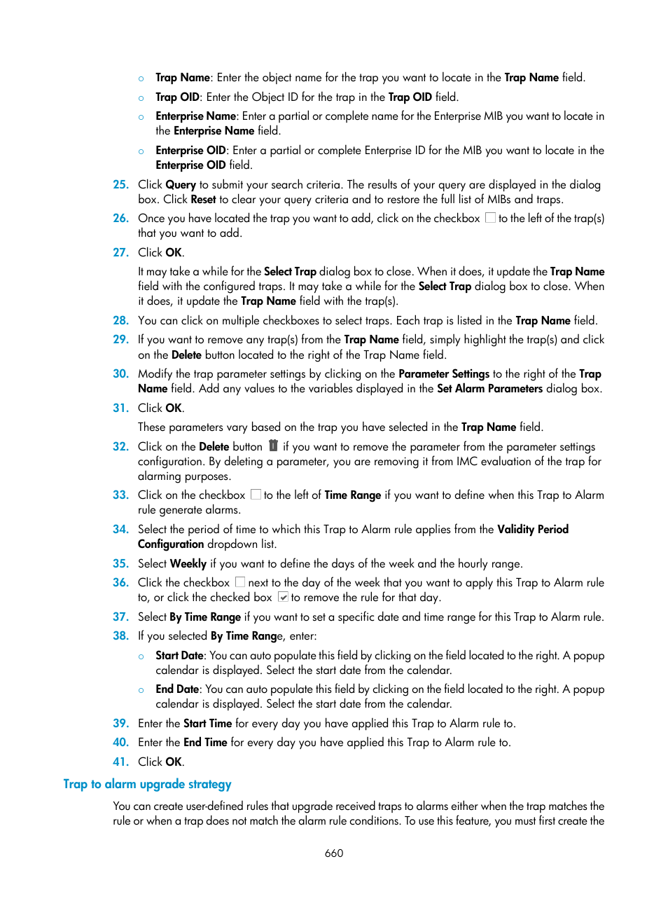 Trap to alarm upgrade strategy | H3C Technologies H3C Intelligent Management Center User Manual | Page 674 / 1065