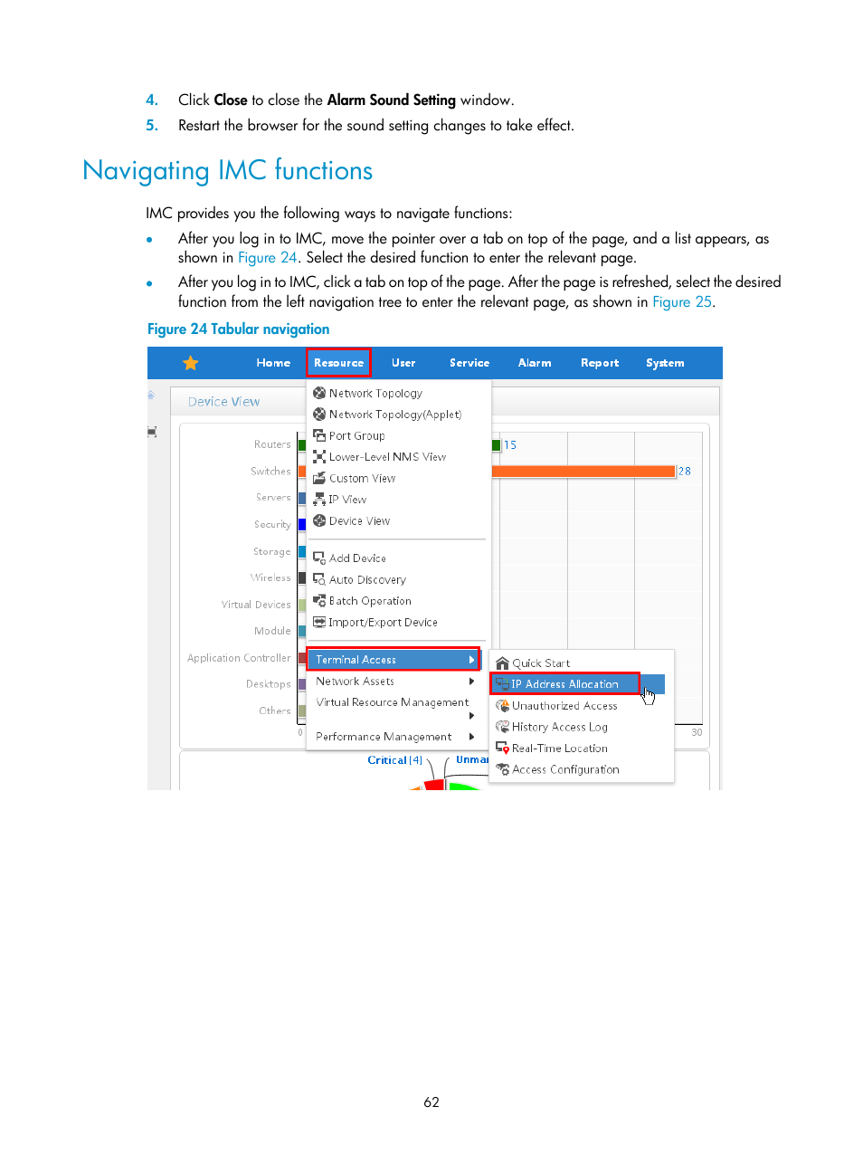 Navigating imc functions | H3C Technologies H3C Intelligent Management Center User Manual | Page 76 / 1065