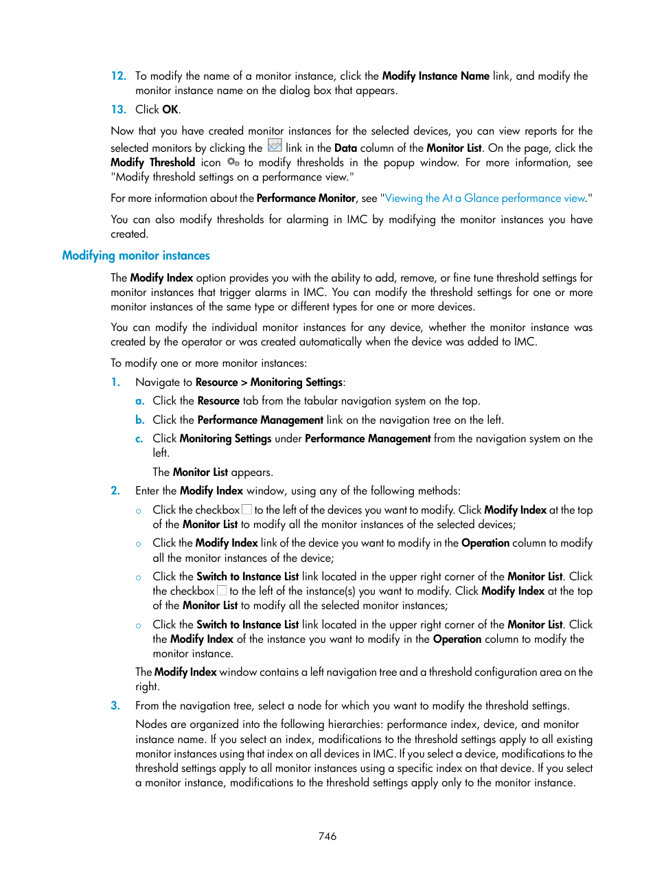 Modifying monitor instances | H3C Technologies H3C Intelligent Management Center User Manual | Page 760 / 1065