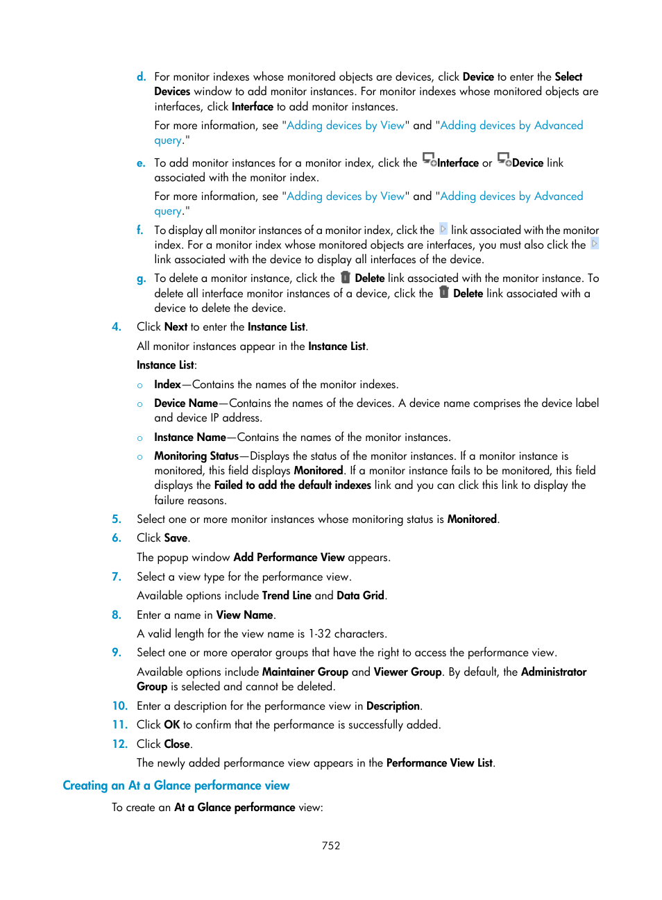 Creating an at a glance performance view | H3C Technologies H3C Intelligent Management Center User Manual | Page 766 / 1065