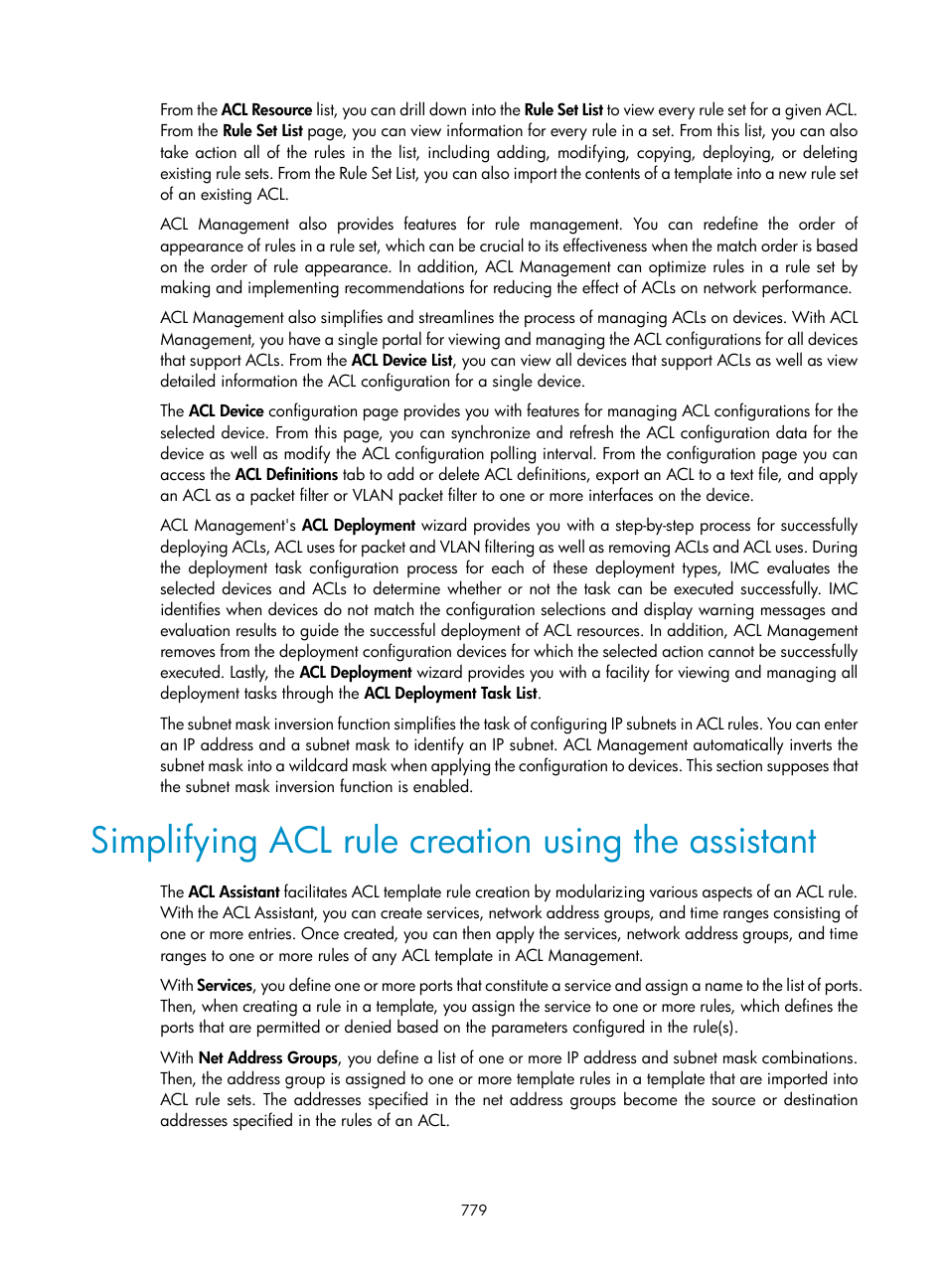 Simplifying acl rule creation using the assistant | H3C Technologies H3C Intelligent Management Center User Manual | Page 793 / 1065