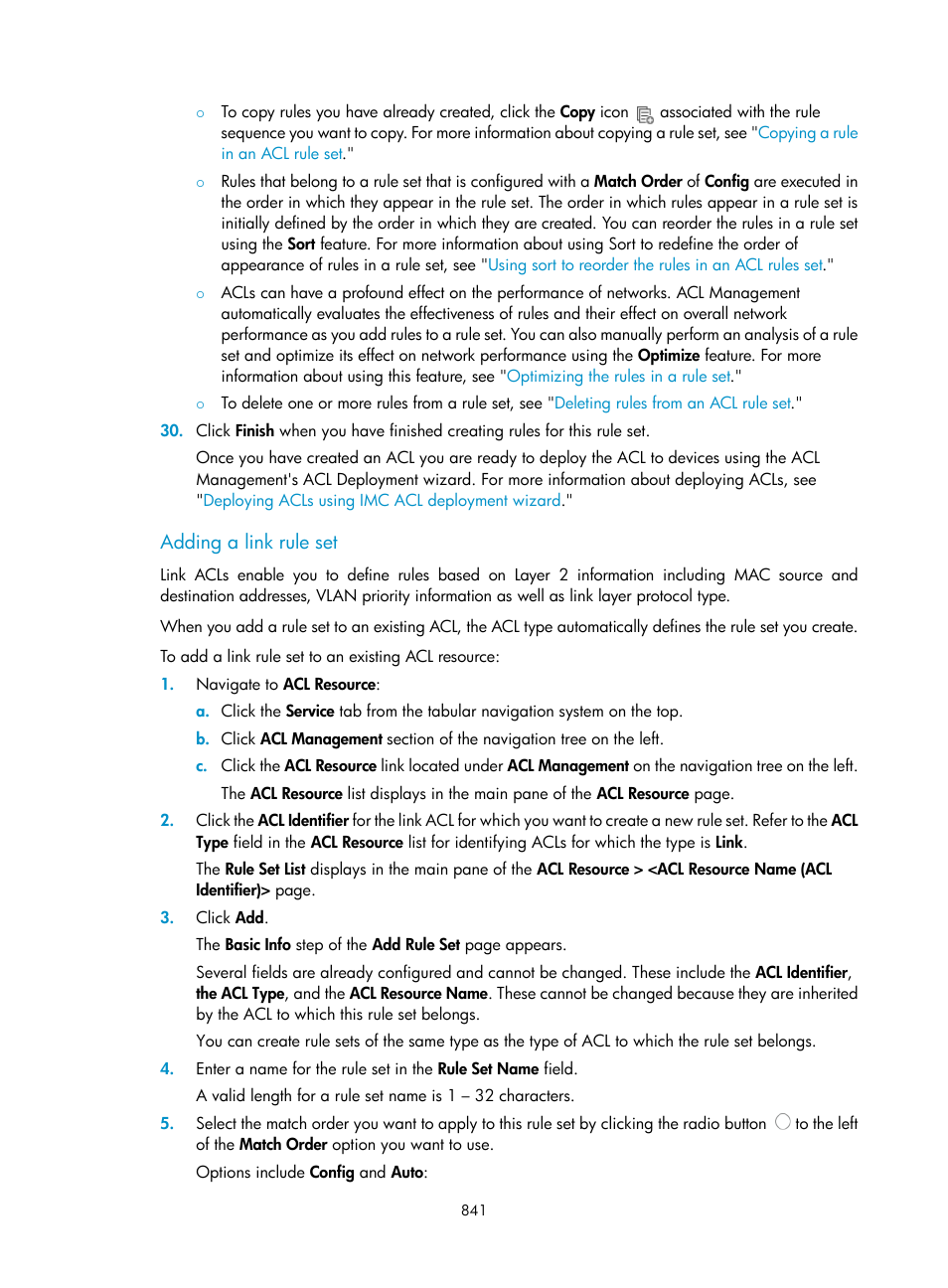 Adding a link rule set | H3C Technologies H3C Intelligent Management Center User Manual | Page 855 / 1065