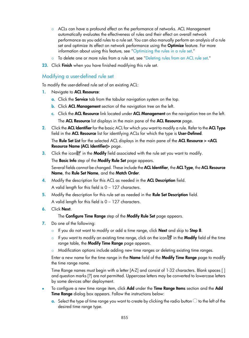 Modifying a user-defined rule set | H3C Technologies H3C Intelligent Management Center User Manual | Page 869 / 1065