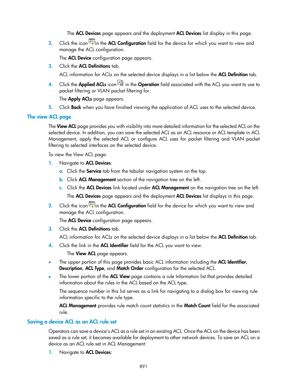 Saving a device acl as an acl rule set | H3C Technologies H3C Intelligent Management Center User Manual | Page 905 / 1065