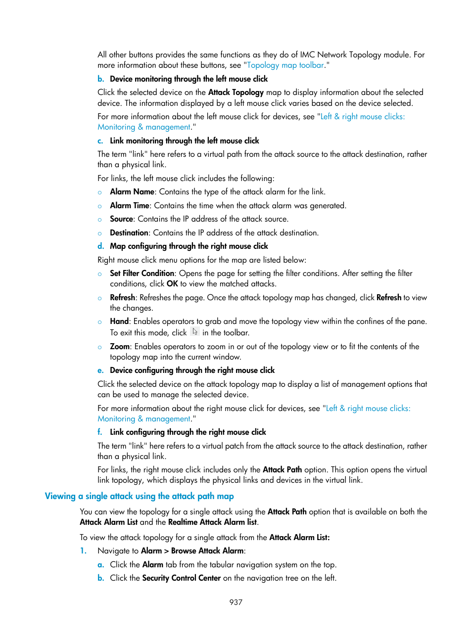 Viewing a single attack using the attack path map | H3C Technologies H3C Intelligent Management Center User Manual | Page 951 / 1065