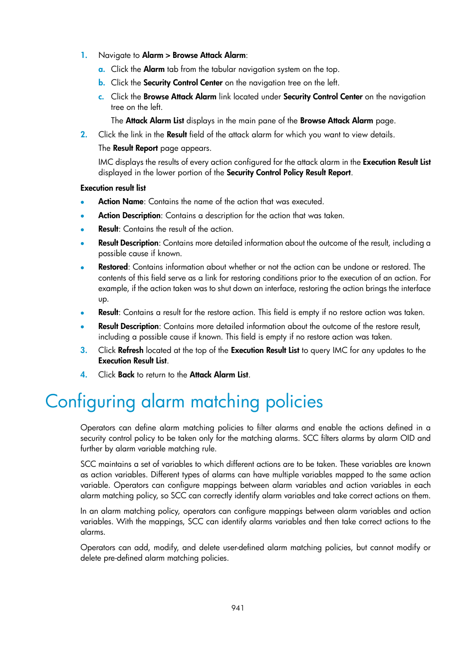 Configuring alarm matching policies | H3C Technologies H3C Intelligent Management Center User Manual | Page 955 / 1065