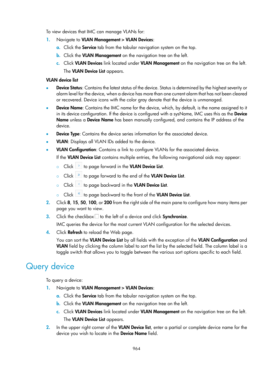Query device | H3C Technologies H3C Intelligent Management Center User Manual | Page 978 / 1065