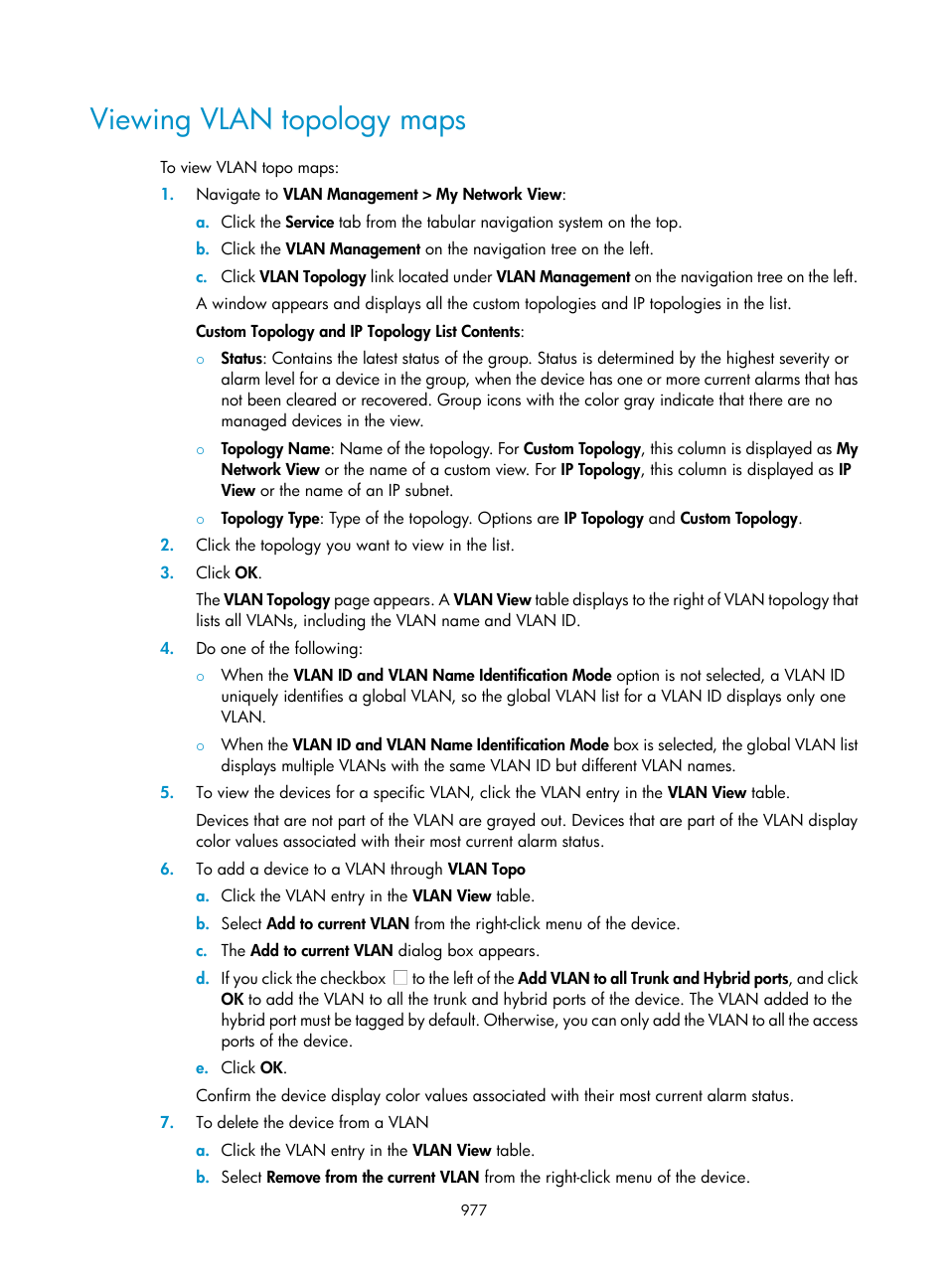 Viewing vlan topology maps | H3C Technologies H3C Intelligent Management Center User Manual | Page 991 / 1065