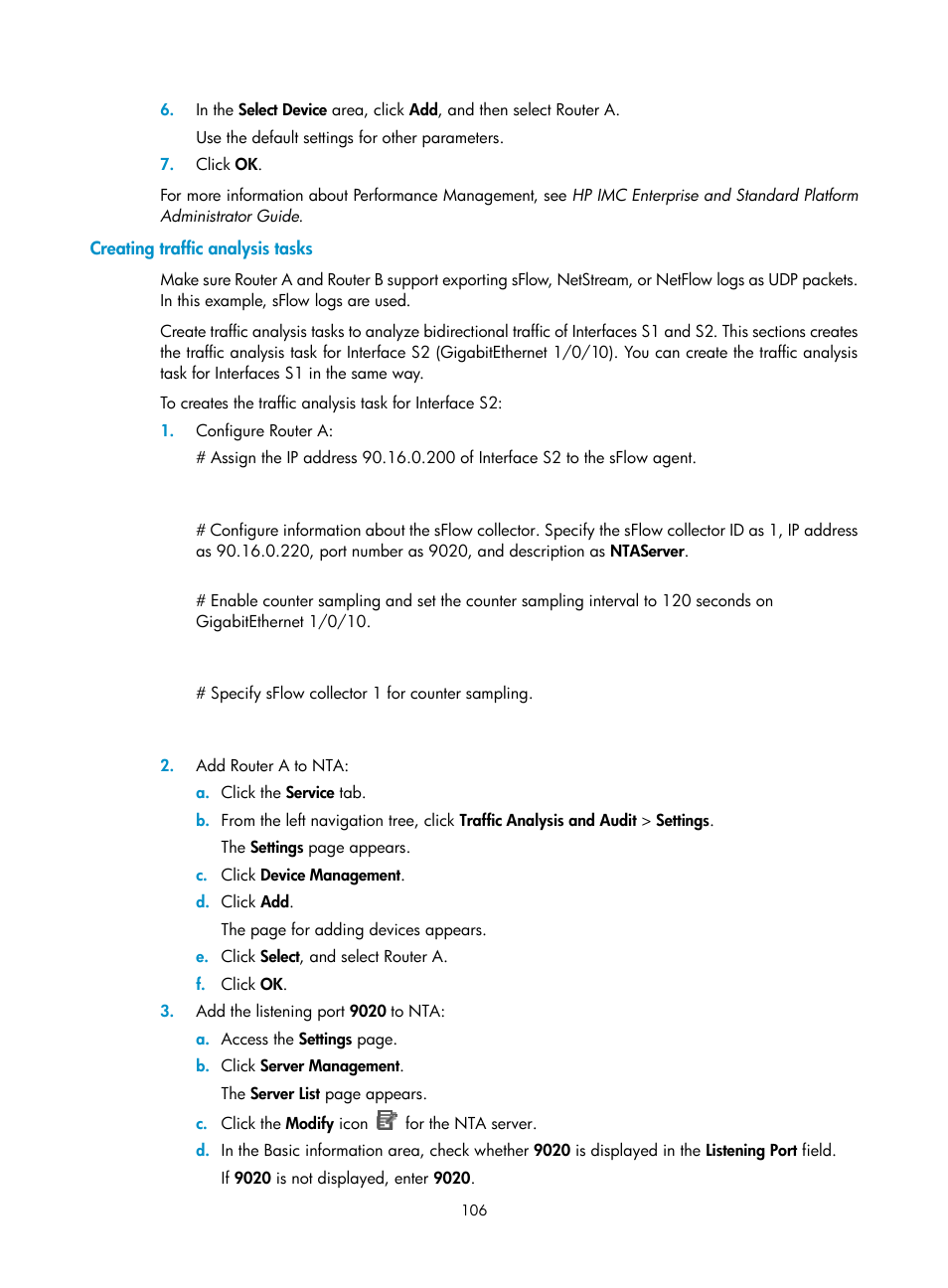 Creating traffic analysis tasks | H3C Technologies H3C Intelligent Management Center User Manual | Page 115 / 136
