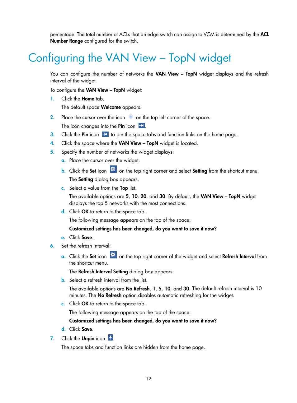 Configuring the van view – topn widget | H3C Technologies H3C Intelligent Management Center User Manual | Page 20 / 105