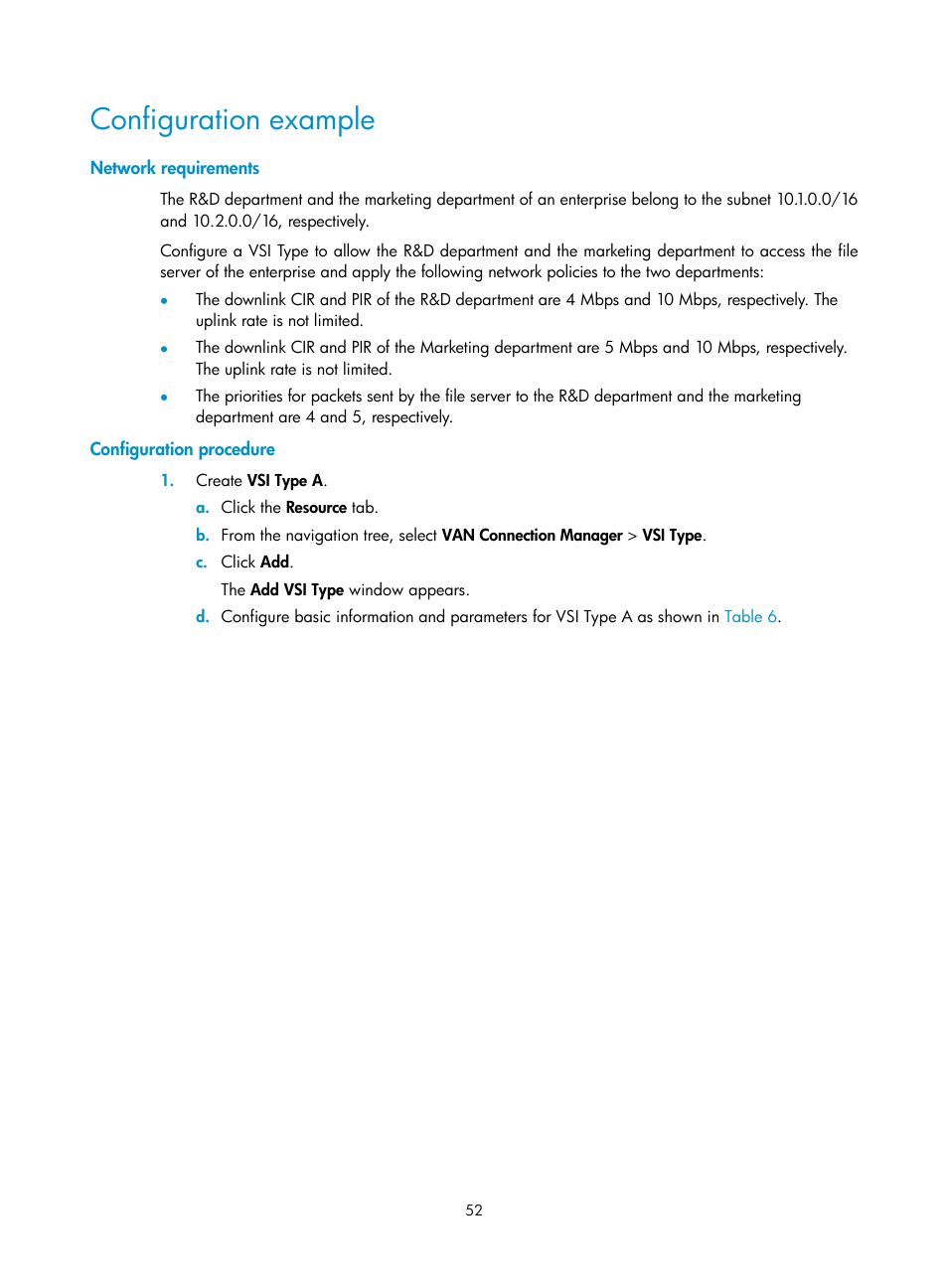 Configuration example, Network requirements, Configuration procedure | H3C Technologies H3C Intelligent Management Center User Manual | Page 60 / 105