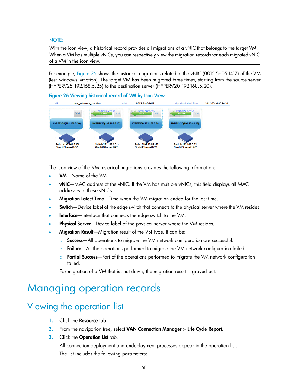 Managing operation records, Viewing the operation list | H3C Technologies H3C Intelligent Management Center User Manual | Page 76 / 105