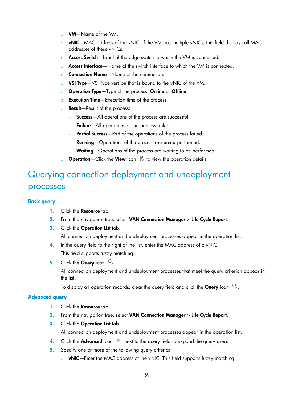 Basic query, Advanced query | H3C Technologies H3C Intelligent Management Center User Manual | Page 77 / 105