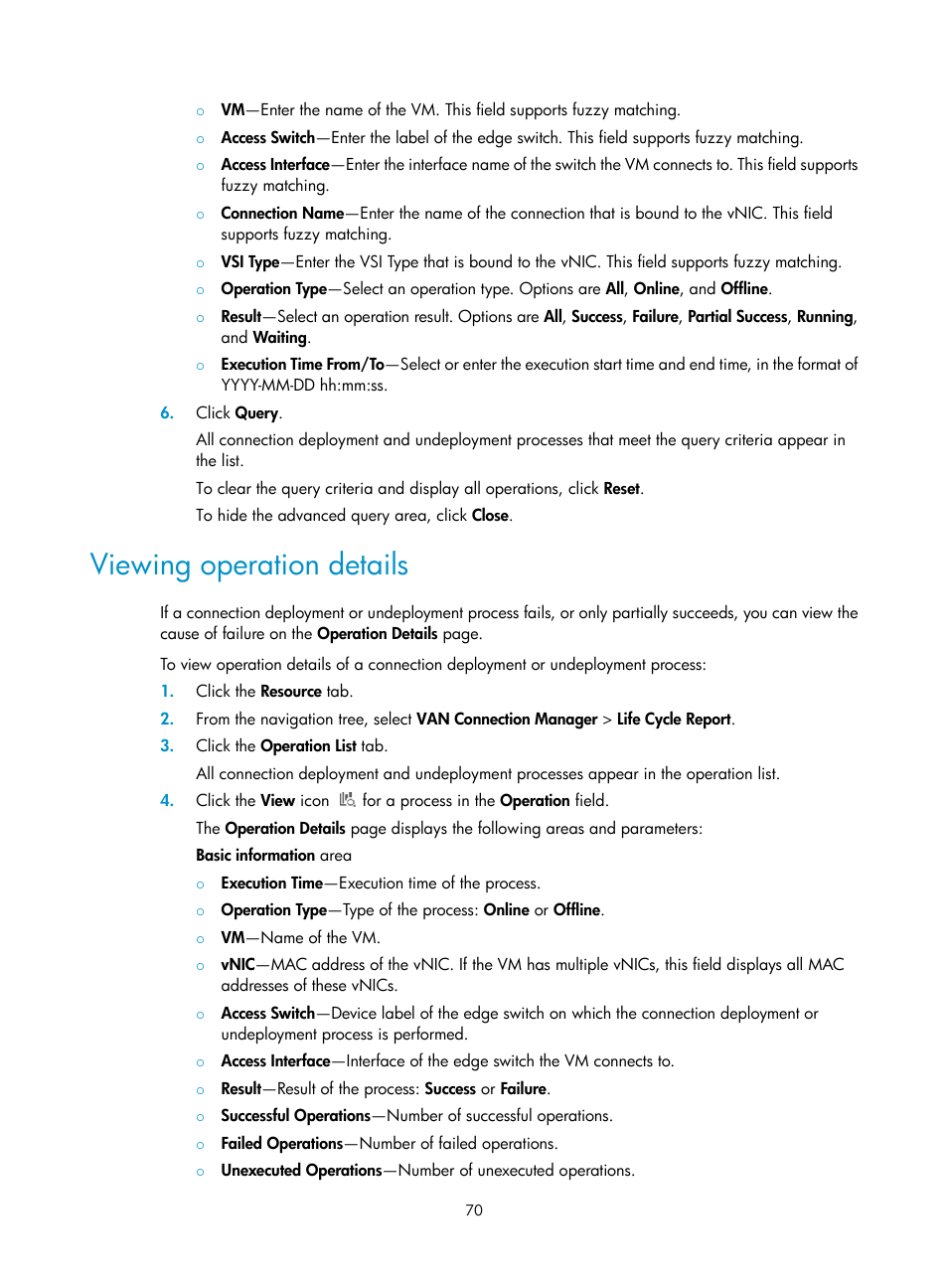 Viewing operation details | H3C Technologies H3C Intelligent Management Center User Manual | Page 78 / 105