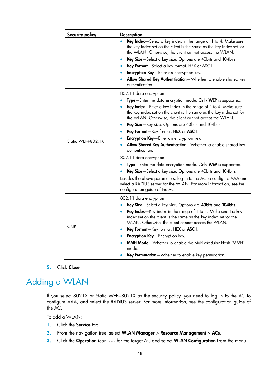 Adding a wlan | H3C Technologies H3C Intelligent Management Center User Manual | Page 170 / 751