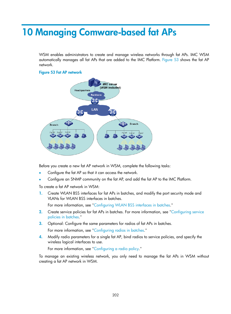 10 managing comware-based fat aps | H3C Technologies H3C Intelligent Management Center User Manual | Page 224 / 751