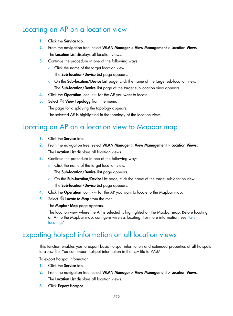 Locating an ap on a location view, Locating an ap on a location view to mapbar map | H3C Technologies H3C Intelligent Management Center User Manual | Page 394 / 751