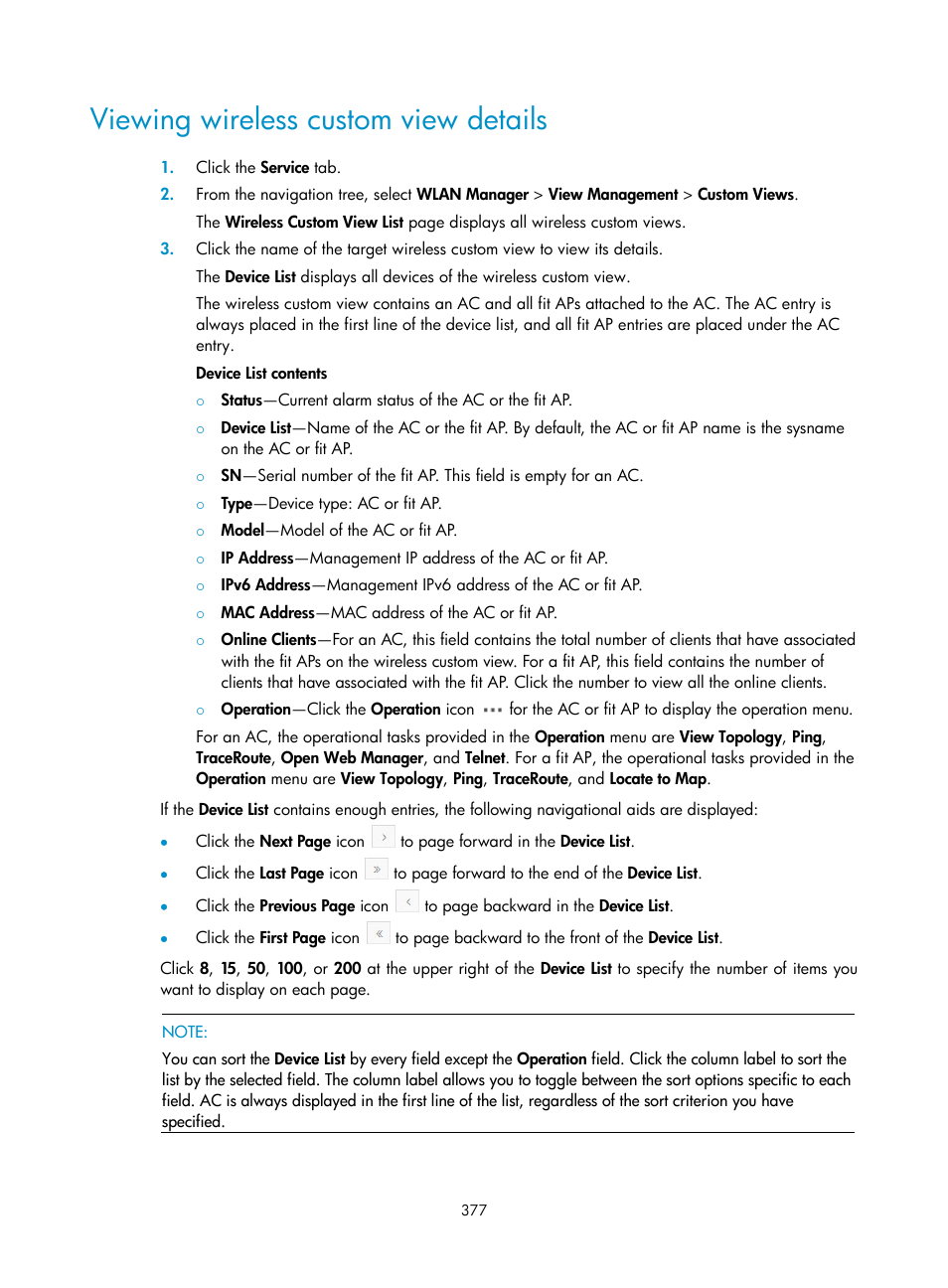 Viewing wireless custom view details | H3C Technologies H3C Intelligent Management Center User Manual | Page 399 / 751