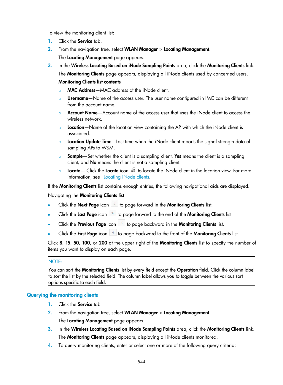 Querying the monitoring clients | H3C Technologies H3C Intelligent Management Center User Manual | Page 566 / 751