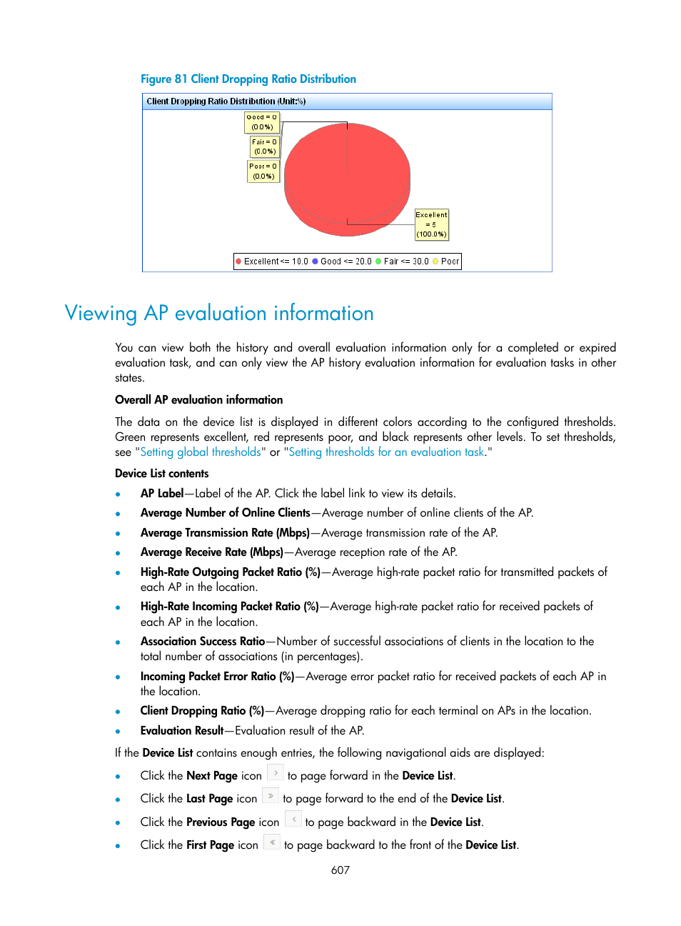 Viewing ap evaluation information, N in, Figure 81 | H3C Technologies H3C Intelligent Management Center User Manual | Page 629 / 751