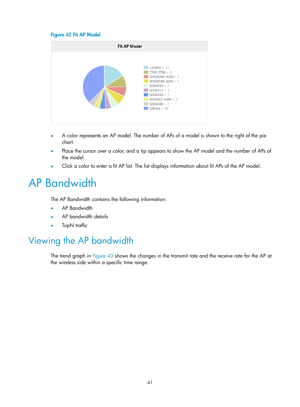 Ap bandwidth, Viewing the ap bandwidth | H3C Technologies H3C Intelligent Management Center User Manual | Page 63 / 751