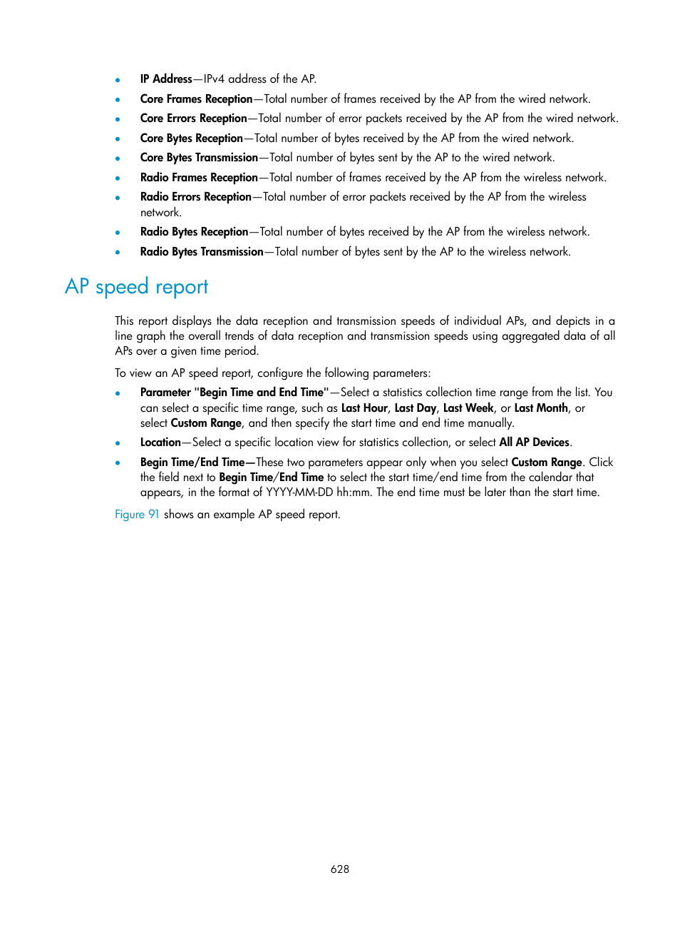 Ap speed report | H3C Technologies H3C Intelligent Management Center User Manual | Page 650 / 751