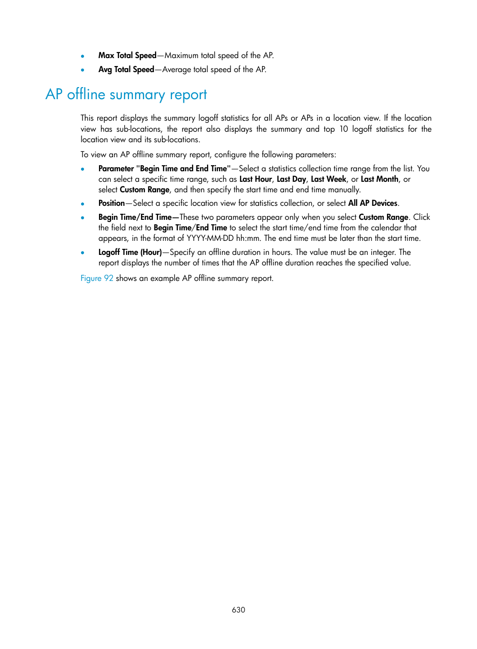 Ap offline summary report | H3C Technologies H3C Intelligent Management Center User Manual | Page 652 / 751