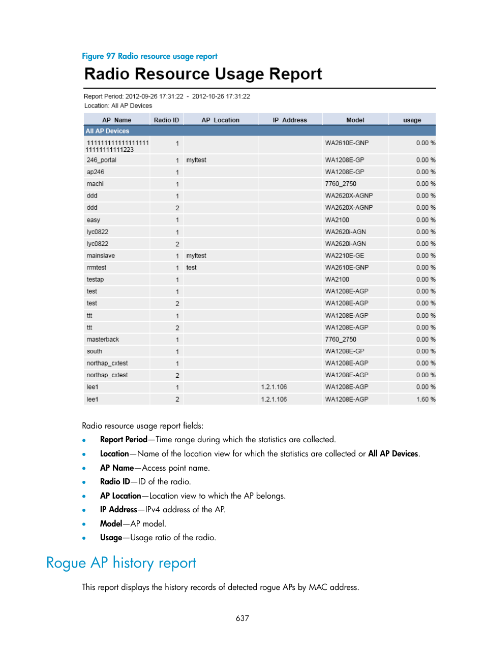 Rogue ap history report | H3C Technologies H3C Intelligent Management Center User Manual | Page 659 / 751