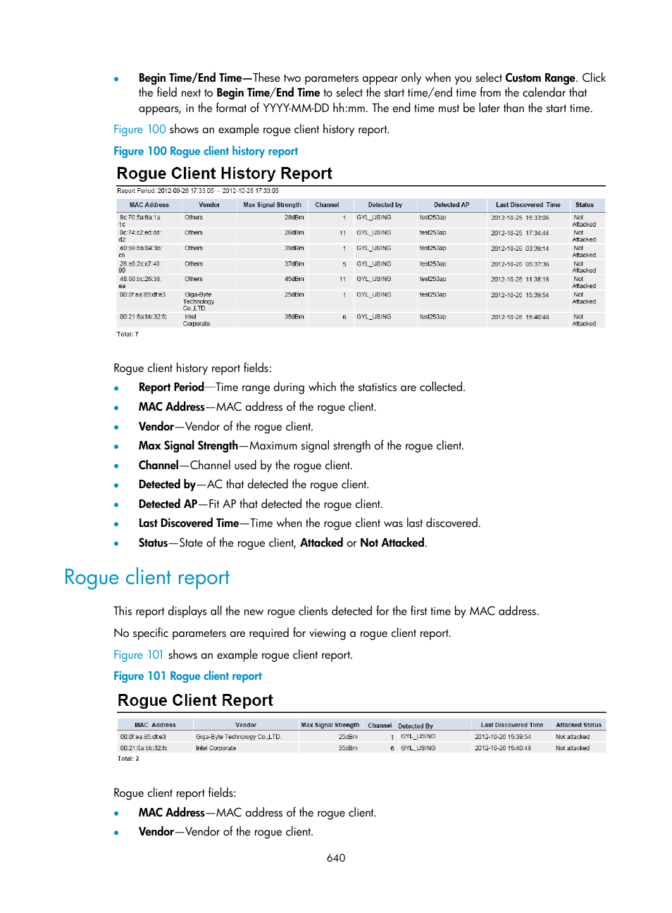 Rogue client report | H3C Technologies H3C Intelligent Management Center User Manual | Page 662 / 751