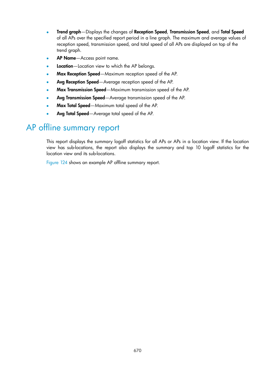 Ap offline summary report | H3C Technologies H3C Intelligent Management Center User Manual | Page 692 / 751