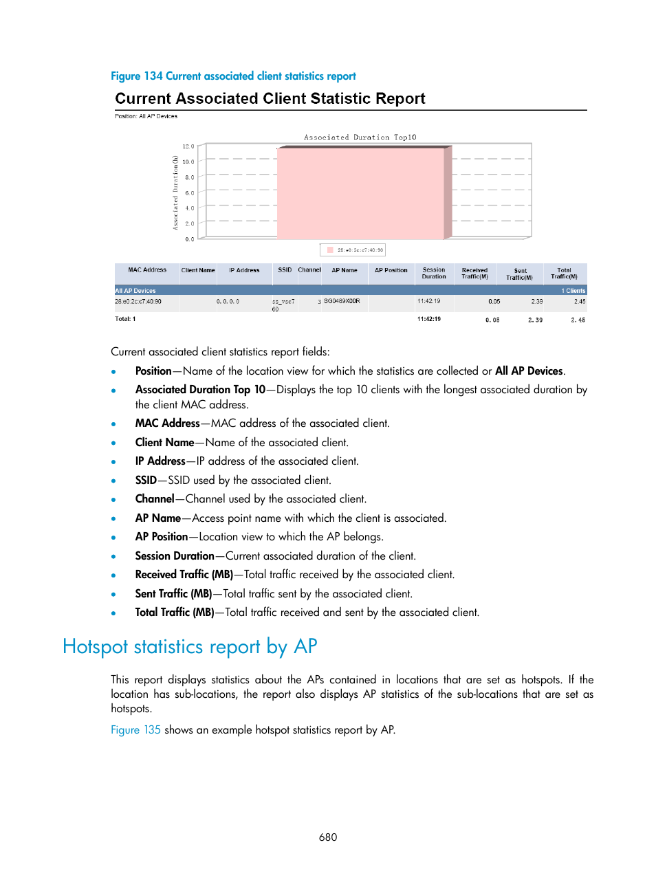 Hotspot statistics report by ap, Bed in, Table 4 | Click ok | H3C Technologies H3C Intelligent Management Center User Manual | Page 702 / 751