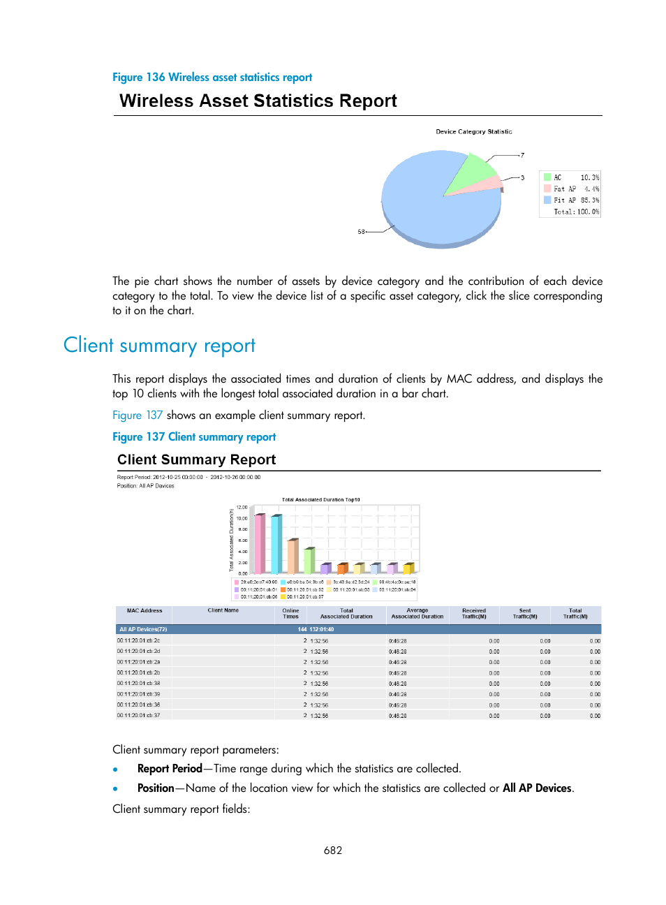 Client summary report | H3C Technologies H3C Intelligent Management Center User Manual | Page 704 / 751