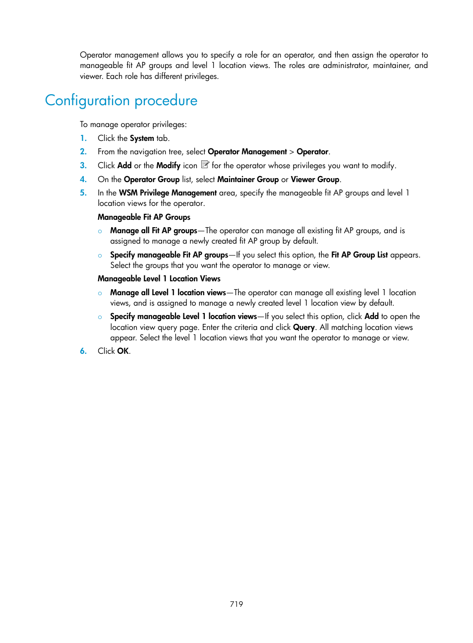 Configuration procedure | H3C Technologies H3C Intelligent Management Center User Manual | Page 741 / 751