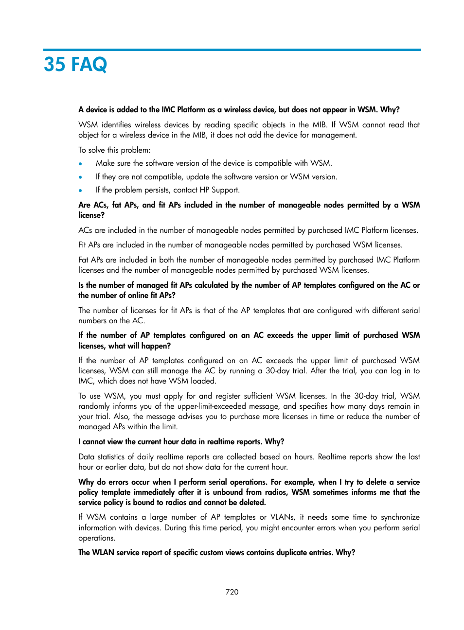 35 faq | H3C Technologies H3C Intelligent Management Center User Manual | Page 742 / 751