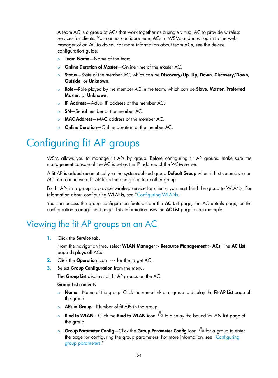 Configuring fit ap groups, Viewing the fit ap groups on an ac | H3C Technologies H3C Intelligent Management Center User Manual | Page 76 / 751