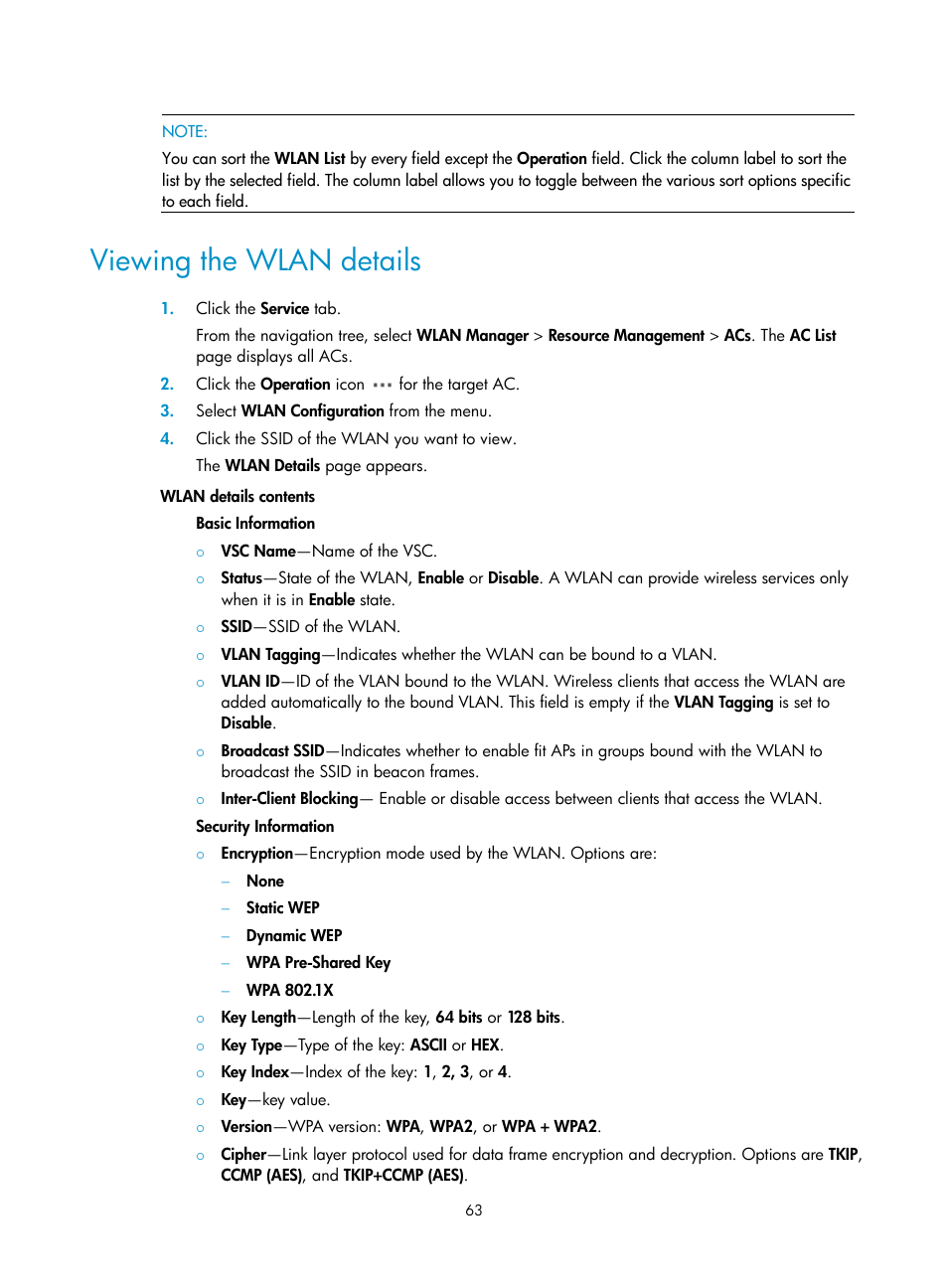 Viewing the wlan details | H3C Technologies H3C Intelligent Management Center User Manual | Page 85 / 751