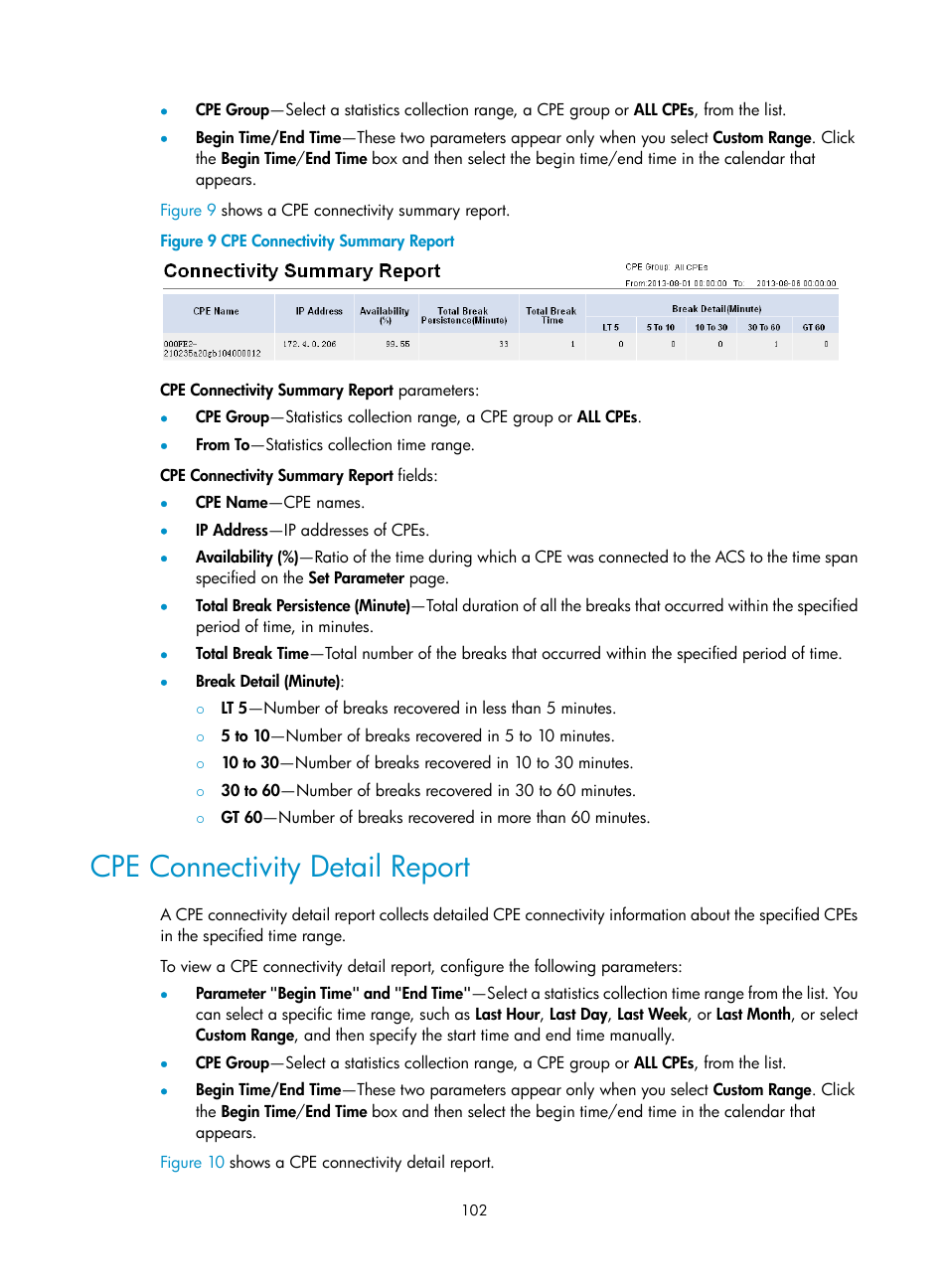 Cpe connectivity detail report | H3C Technologies H3C Intelligent Management Center User Manual | Page 111 / 139