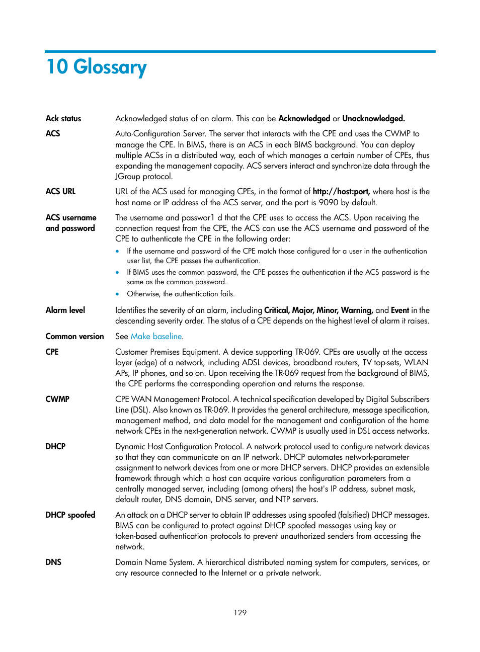 10 glossary | H3C Technologies H3C Intelligent Management Center User Manual | Page 138 / 139