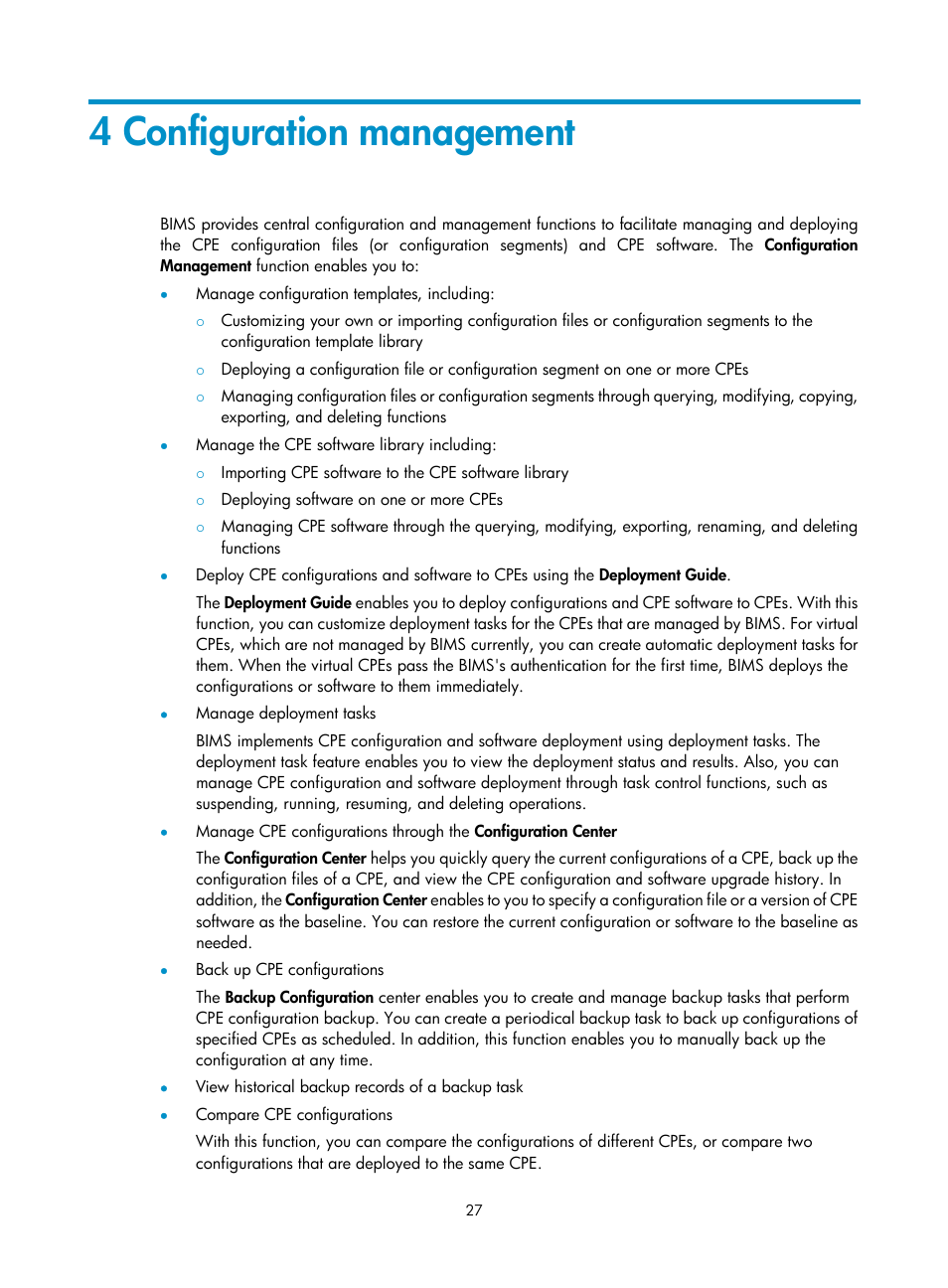 4 configuration management | H3C Technologies H3C Intelligent Management Center User Manual | Page 36 / 139