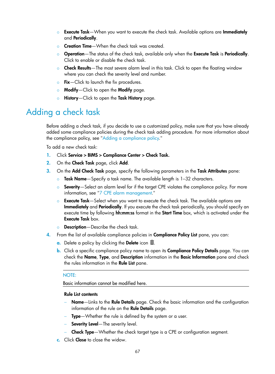 Adding a check task | H3C Technologies H3C Intelligent Management Center User Manual | Page 76 / 139