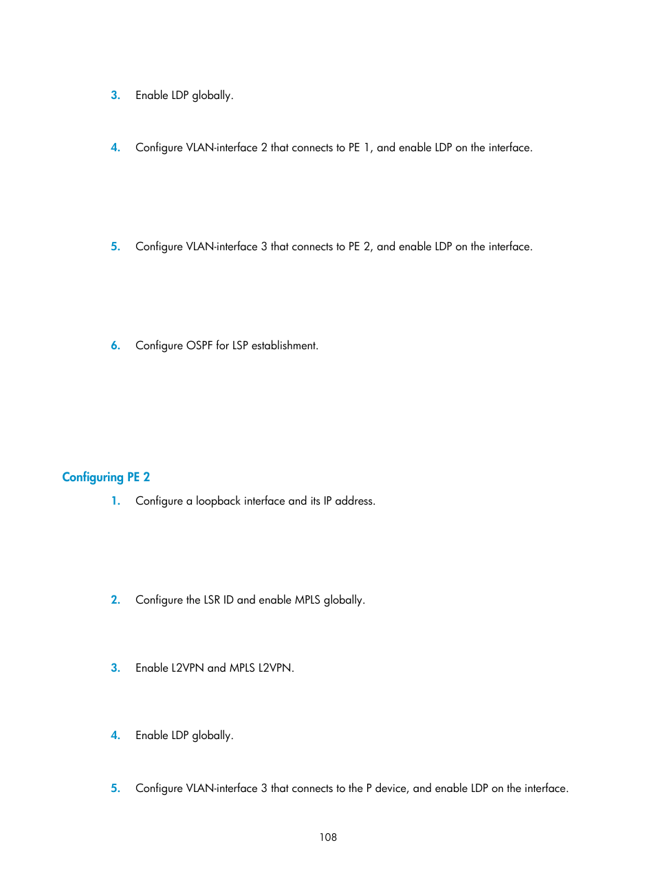 Configuring pe 2 | H3C Technologies H3C Intelligent Management Center User Manual | Page 118 / 273