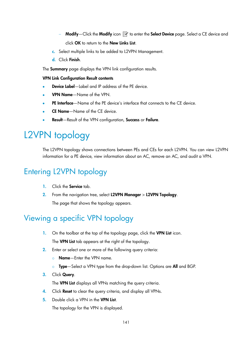 L2vpn topology, Entering l2vpn topology, Viewing a specific vpn topology | H3C Technologies H3C Intelligent Management Center User Manual | Page 151 / 273