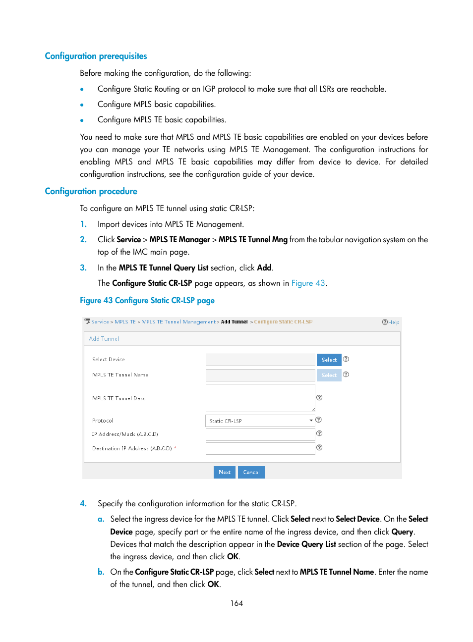 Configuration prerequisites, Configuration procedure | H3C Technologies H3C Intelligent Management Center User Manual | Page 174 / 273