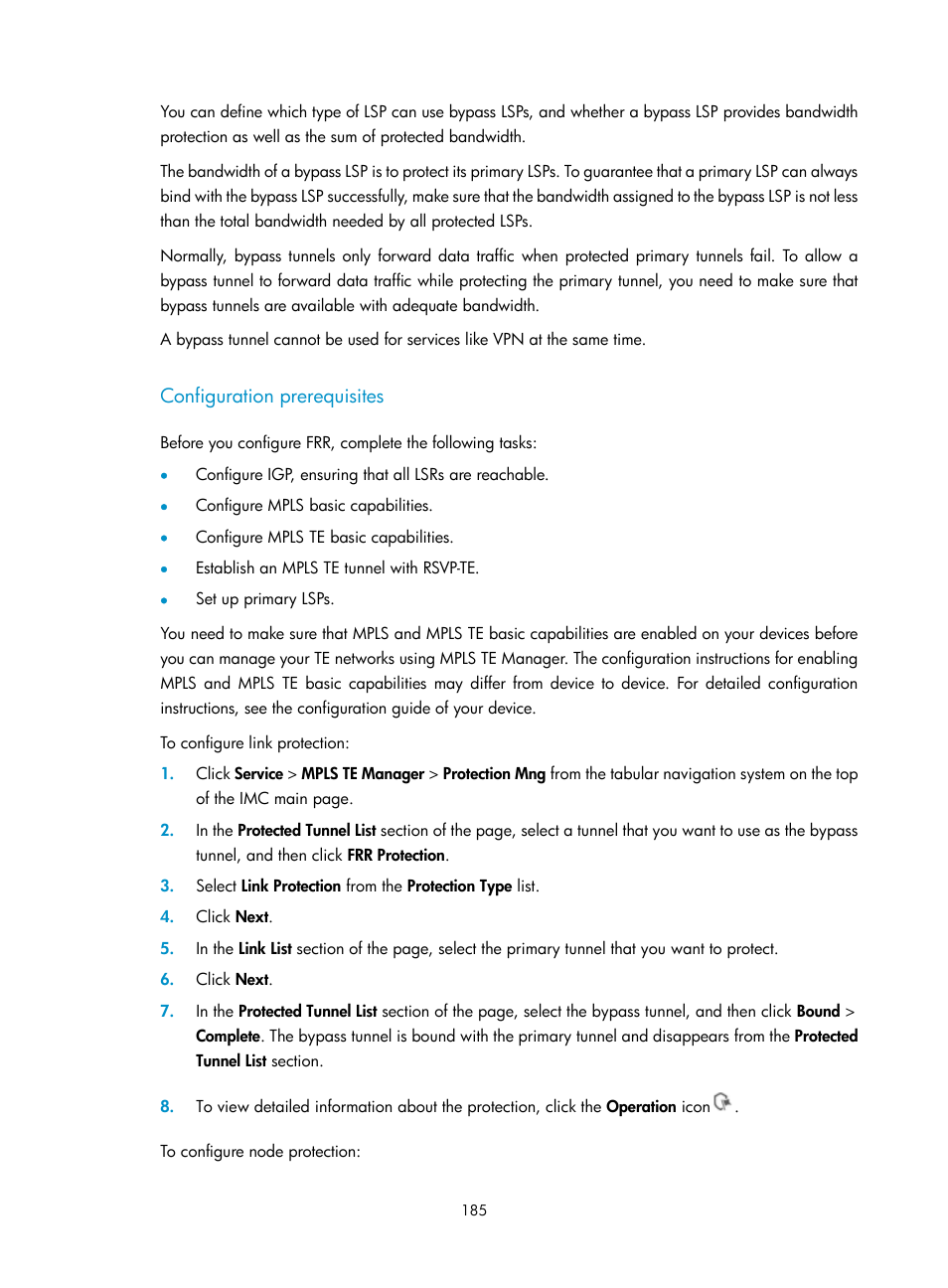 Configuration prerequisites | H3C Technologies H3C Intelligent Management Center User Manual | Page 195 / 273