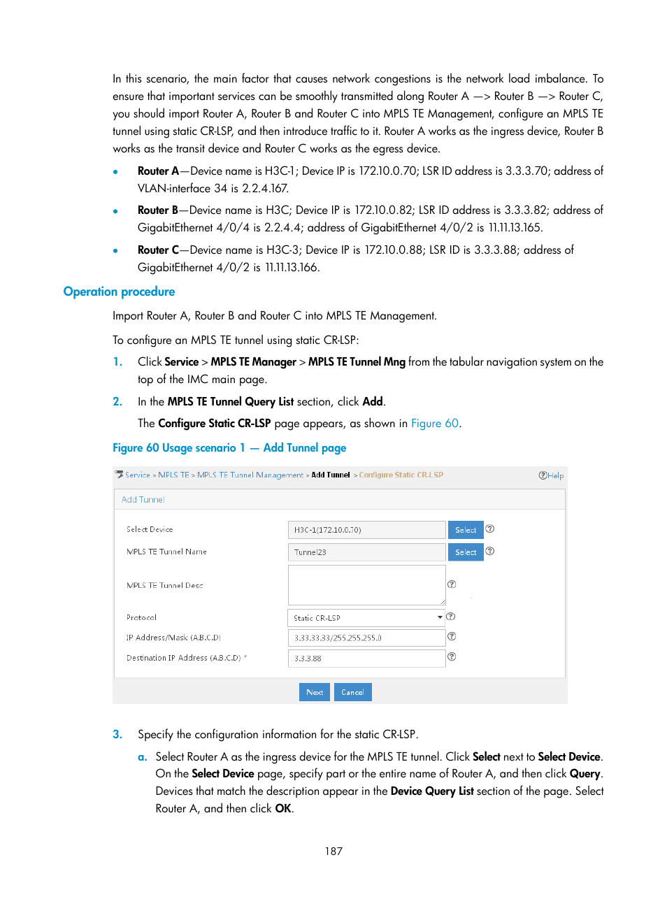 Operation procedure | H3C Technologies H3C Intelligent Management Center User Manual | Page 197 / 273