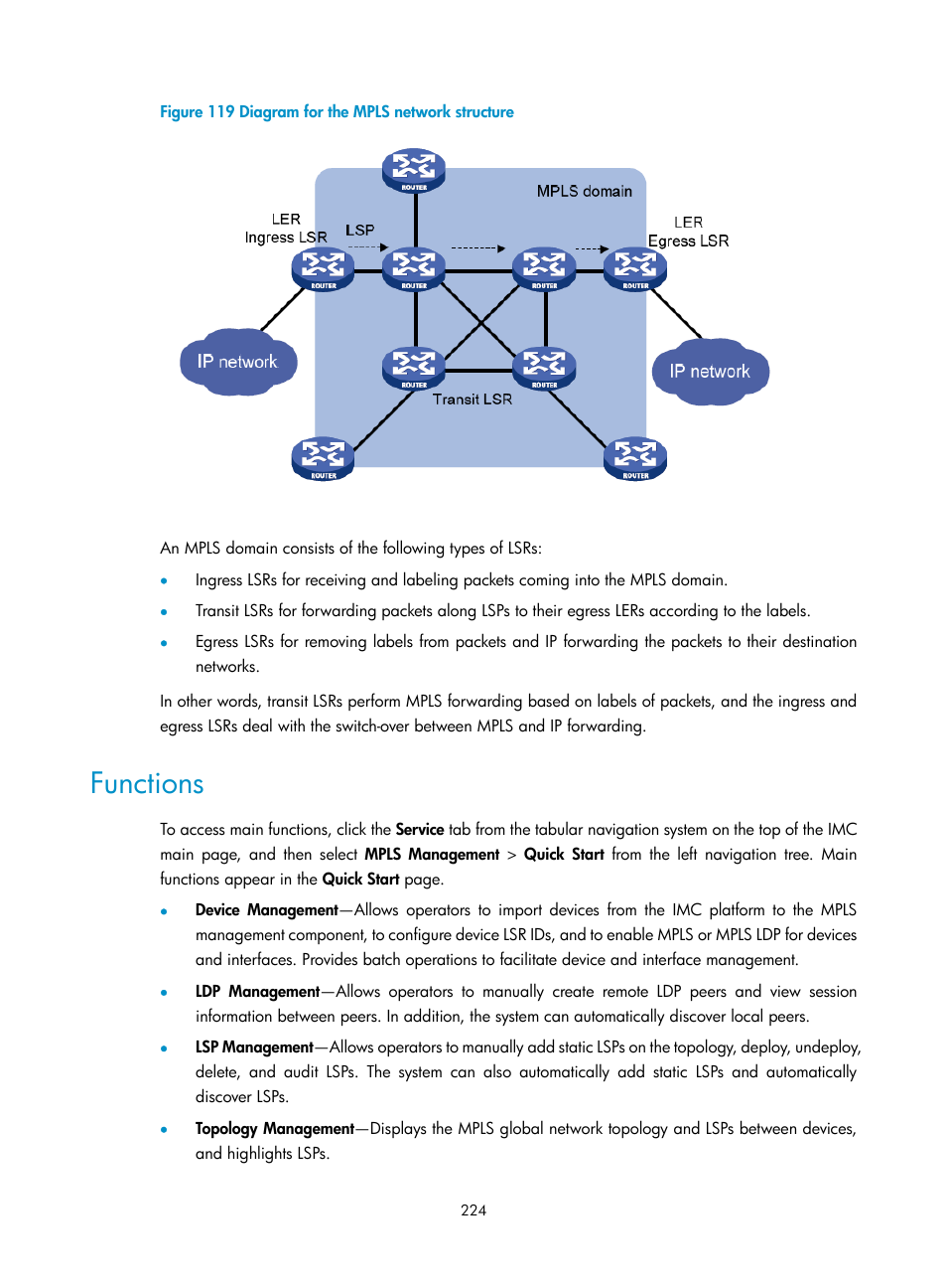 Functions | H3C Technologies H3C Intelligent Management Center User Manual | Page 234 / 273