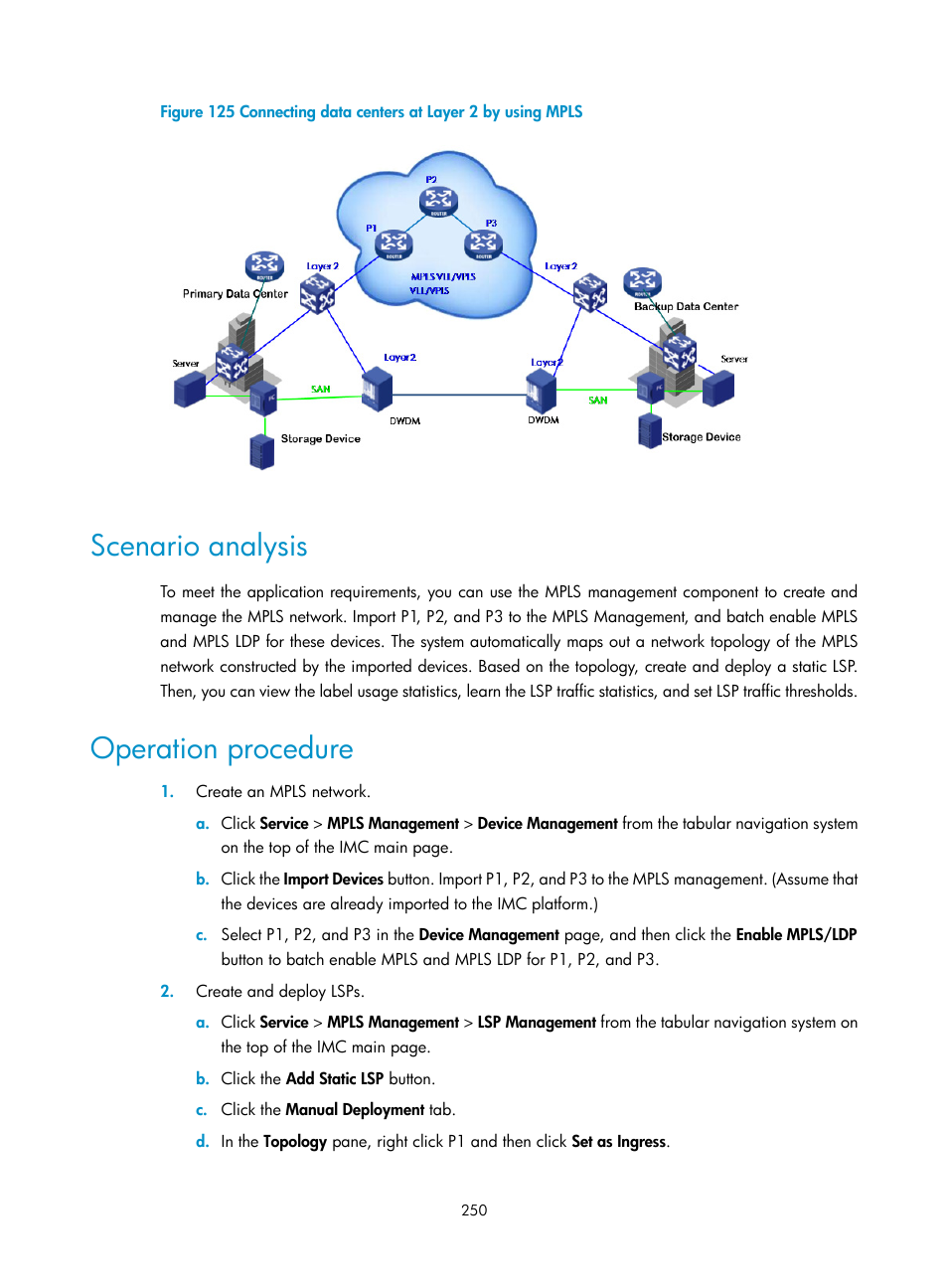 Scenario analysis, Operation procedure | H3C Technologies H3C Intelligent Management Center User Manual | Page 260 / 273