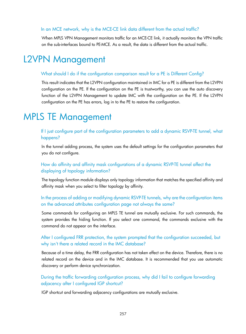 L2vpn management, Mpls te management | H3C Technologies H3C Intelligent Management Center User Manual | Page 267 / 273